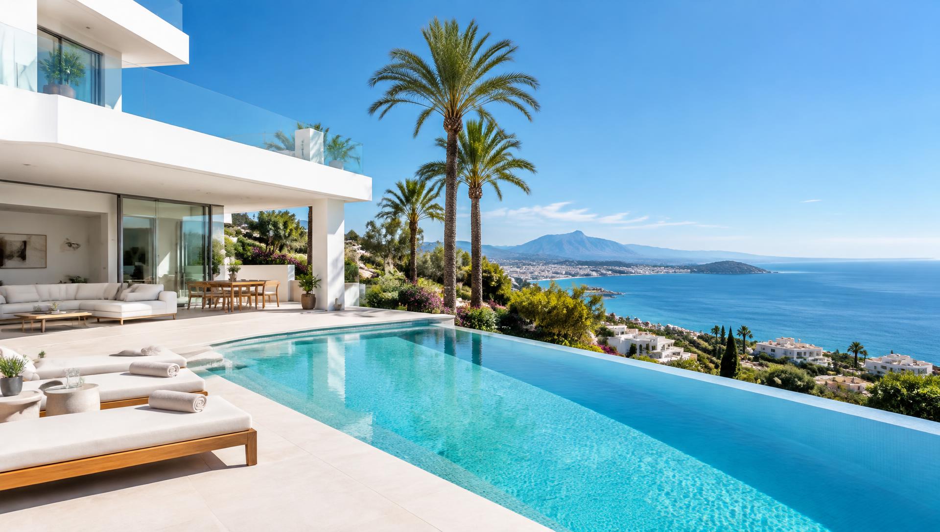 New-build villa with infinity pool overlooking the Mediterranean